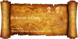 Kubina Vilma névjegykártya